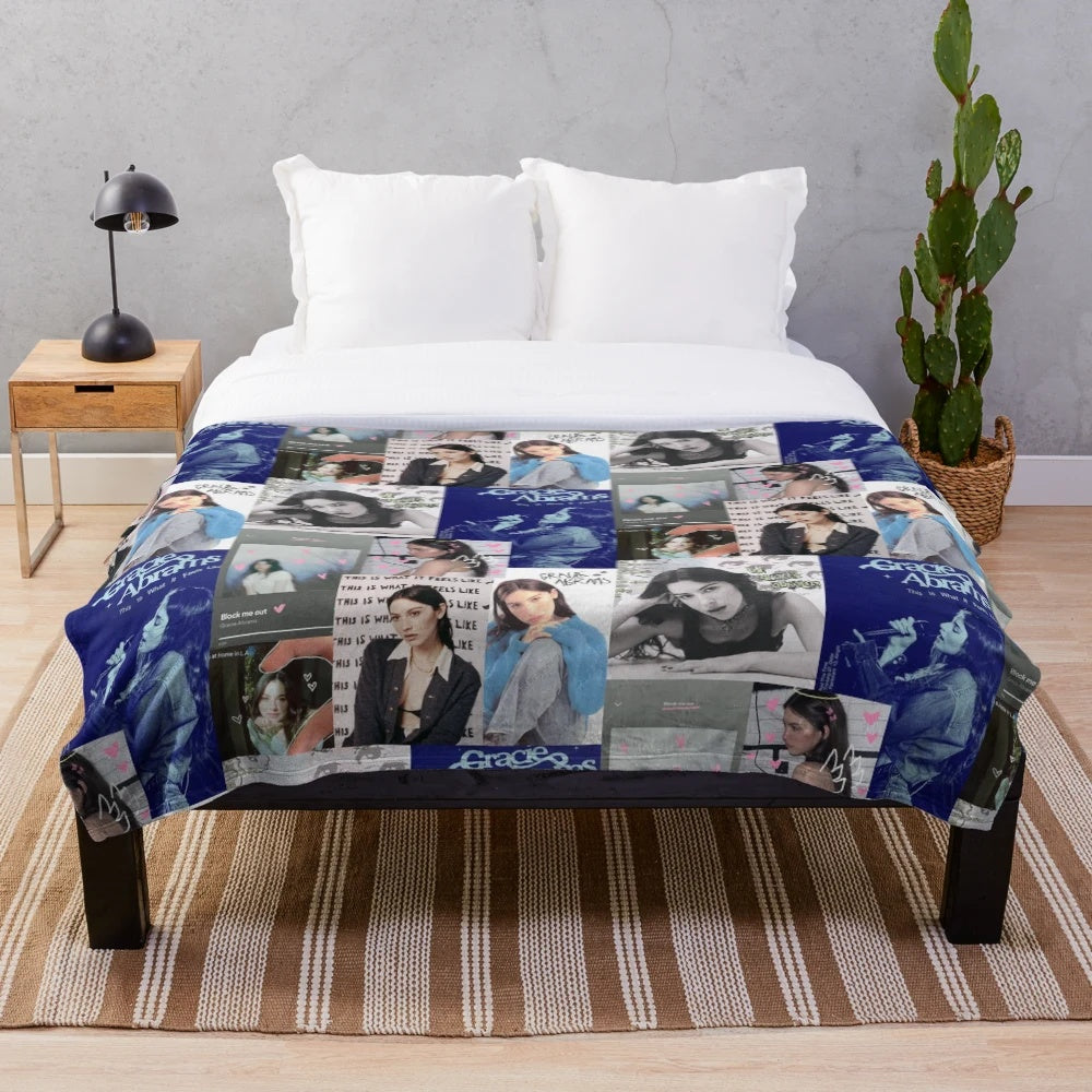 Gracie Abrams inspired plush blanket with cozy and aesthetic design