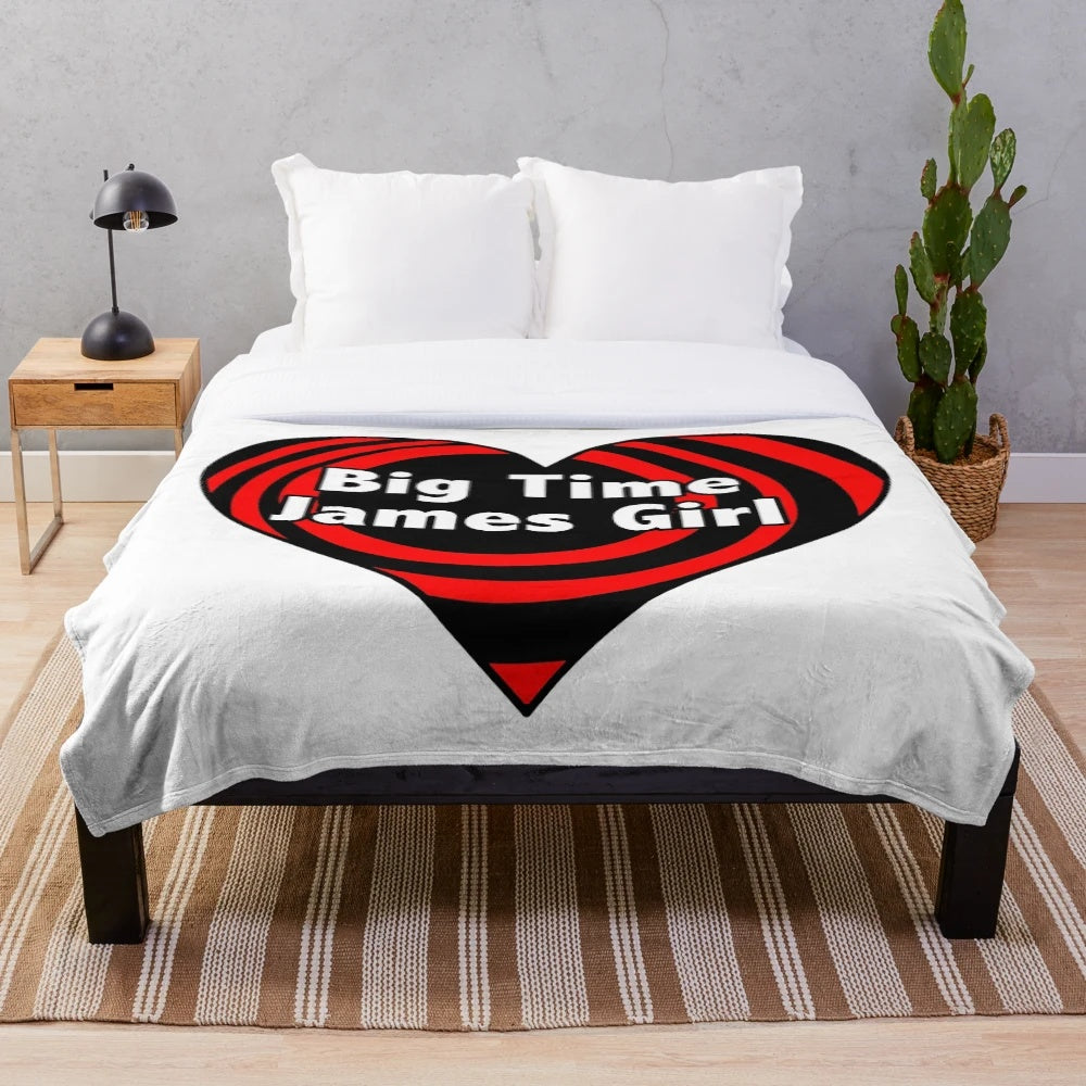 Big Time Rush themed heart print plush blanket