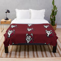 Cozy plush blanket with husky-inspired animal print design