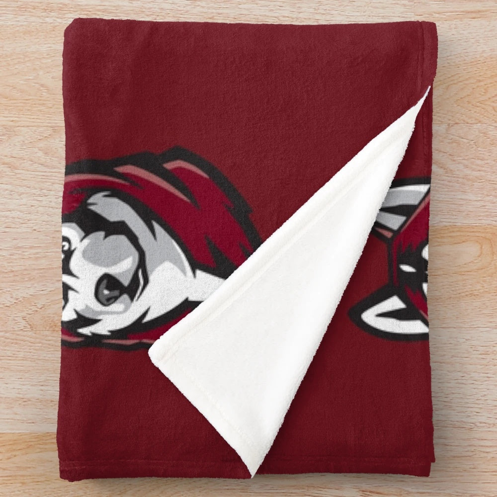 Cozy plush blanket with husky-inspired animal print design