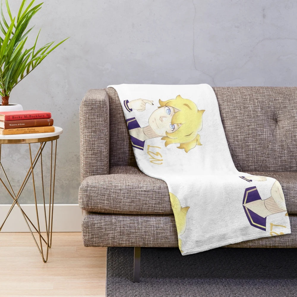 Kagamine Len plush blanket featuring the popular anime boy character