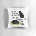 Soft Kitty Black Cat Pillow featuring a cozy, plush design inspired by the beloved "Soft Kitty" song from Big Bang Theory