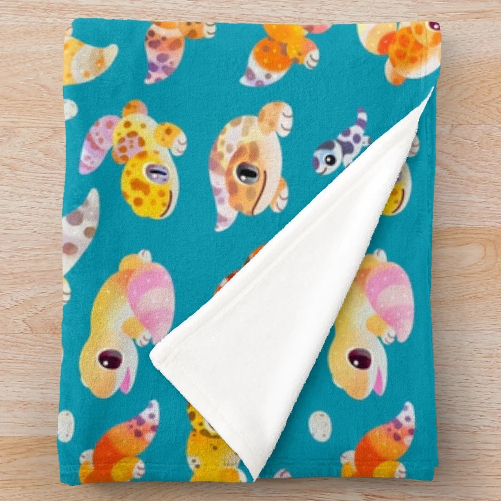 Leopard gecko plush blanket