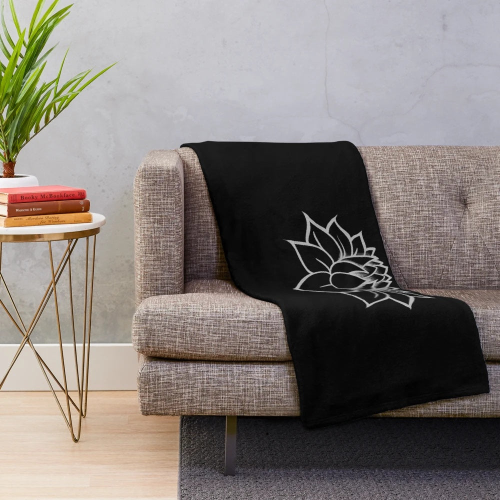 Lotus Flower Plush Blanket for Yoga and Meditation