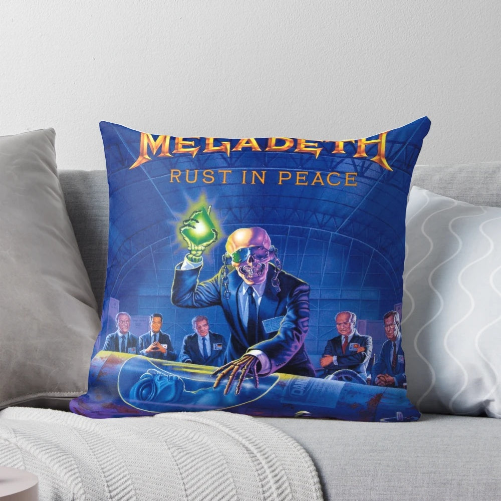 Comfortable megadeth-themed pillow with a lion design