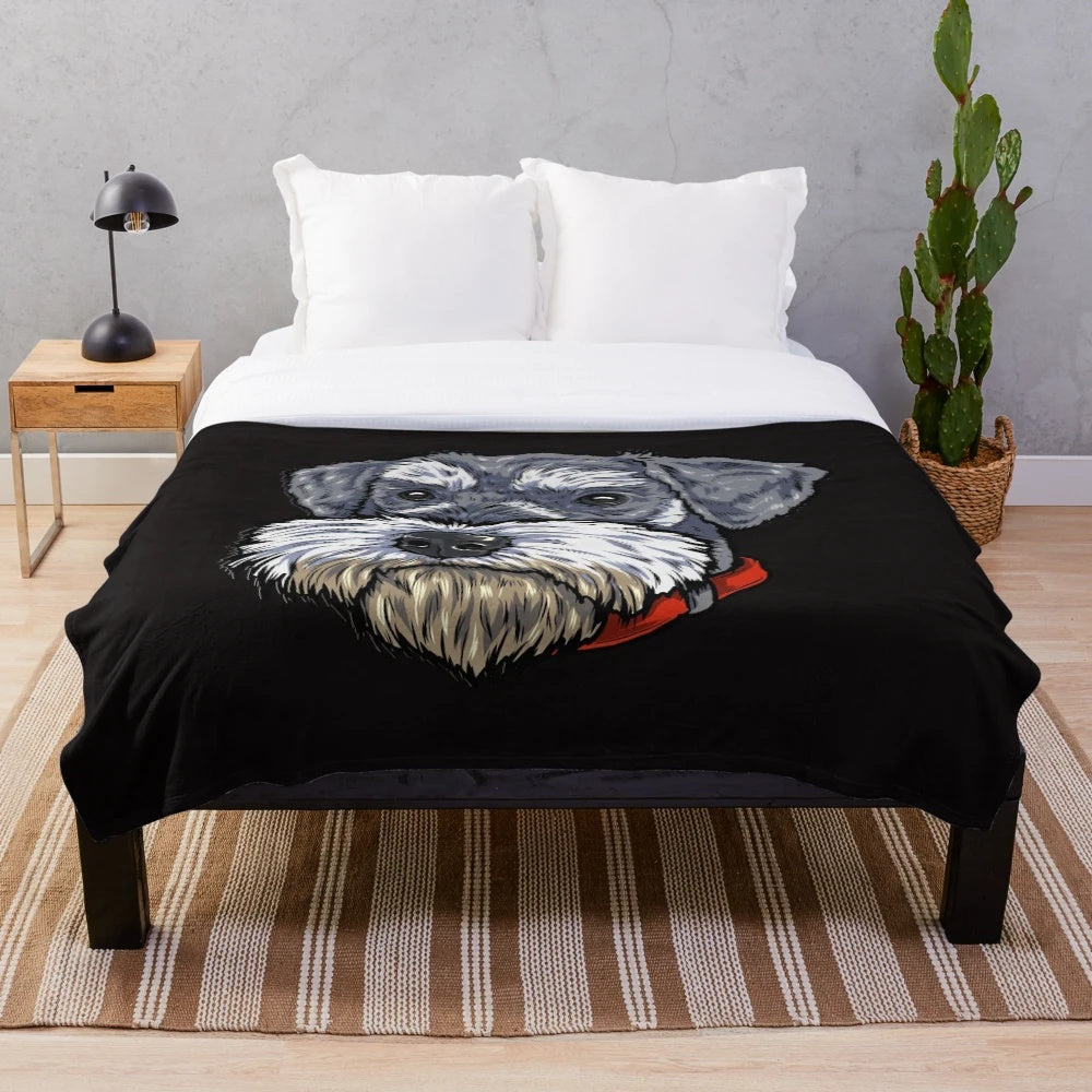 Miniature Schnauzer plush blanket for dog lovers