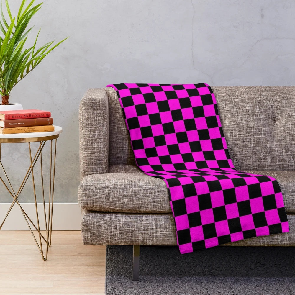 Soft and cozy plush blanket with missing texture pattern inspired by popular Valve games