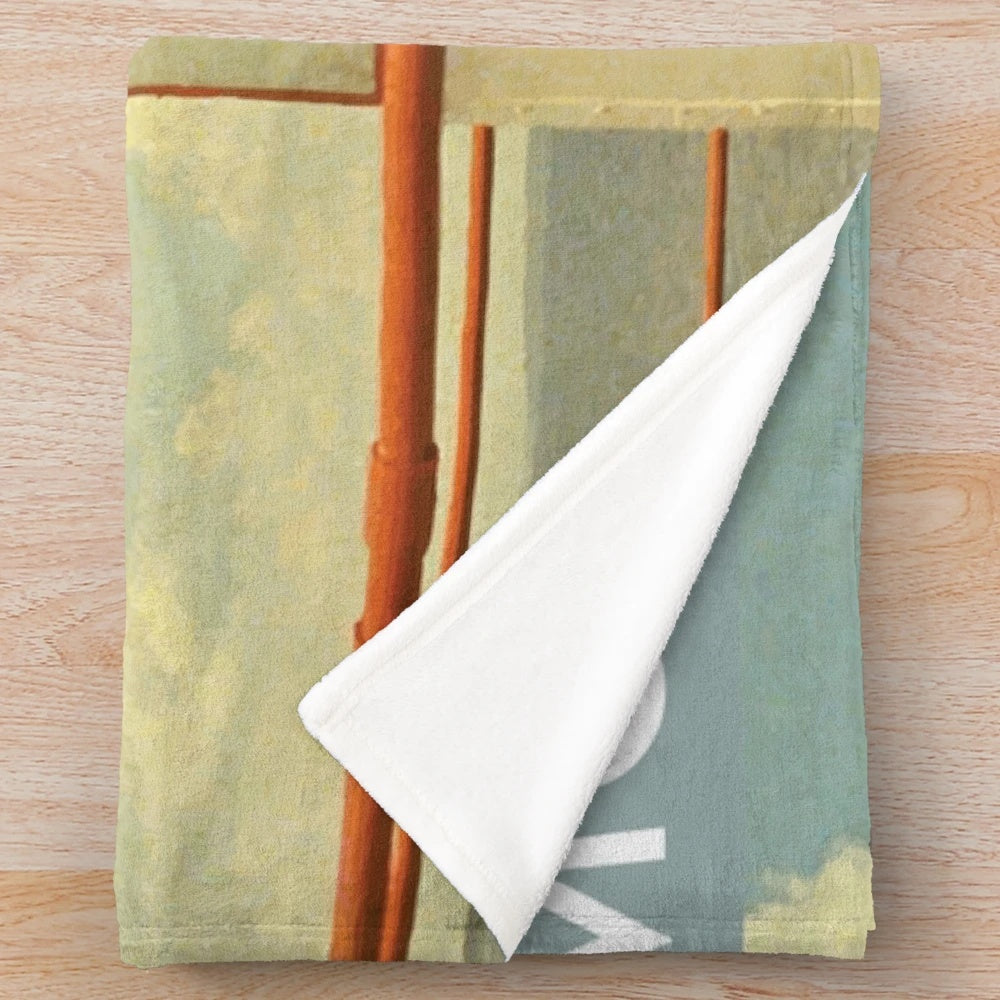 Moonrise Kingdom inspired plush blanket with Wes Anderson movie design