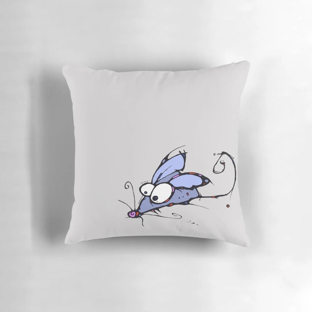Cozy mouse-shaped pillow with a marine-themed design