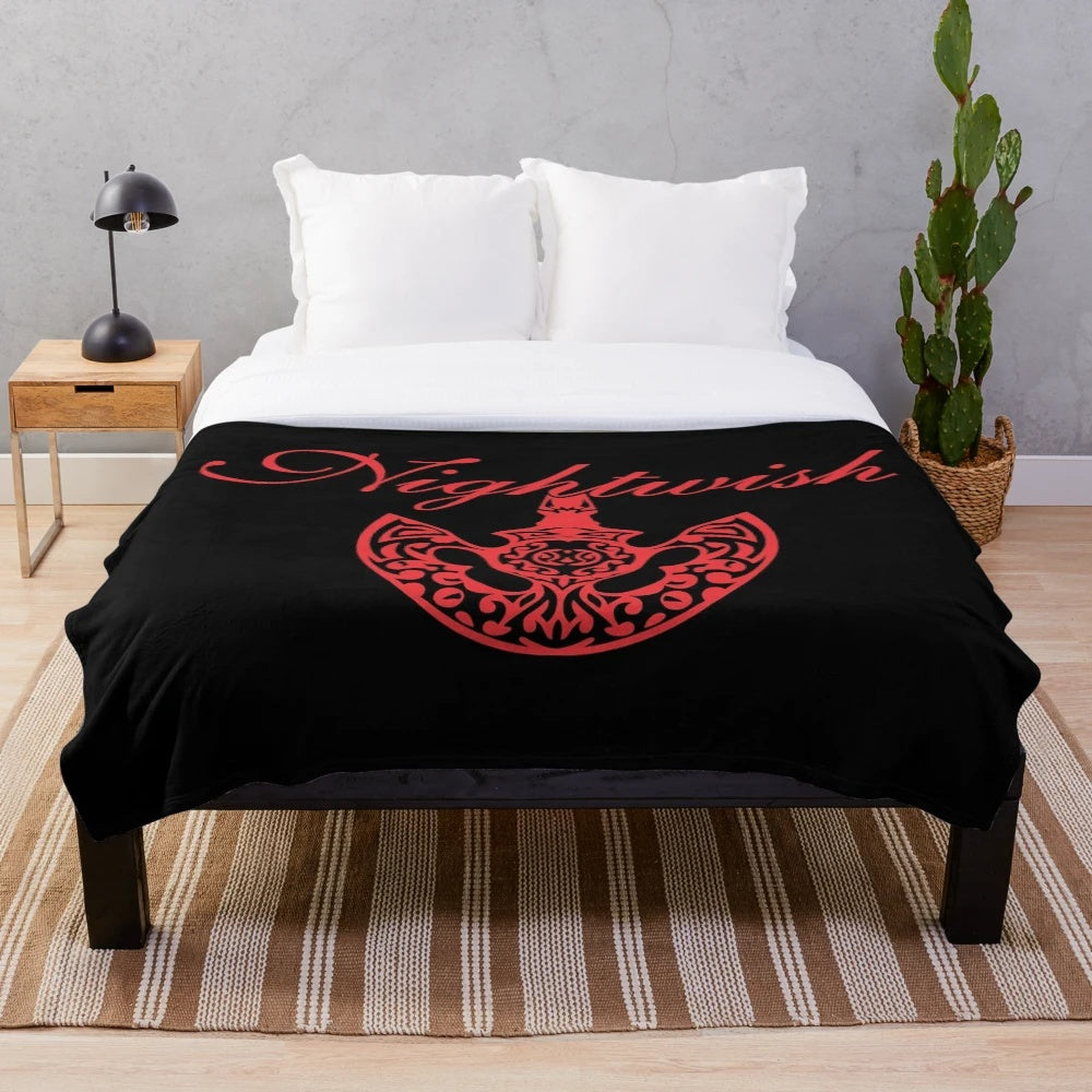 Nightwish-inspired plush blanket with band logo