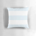 Large pale blue and white horizontal stripe pillow