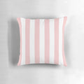 Pale pink rose and white striped decorative throw pillow