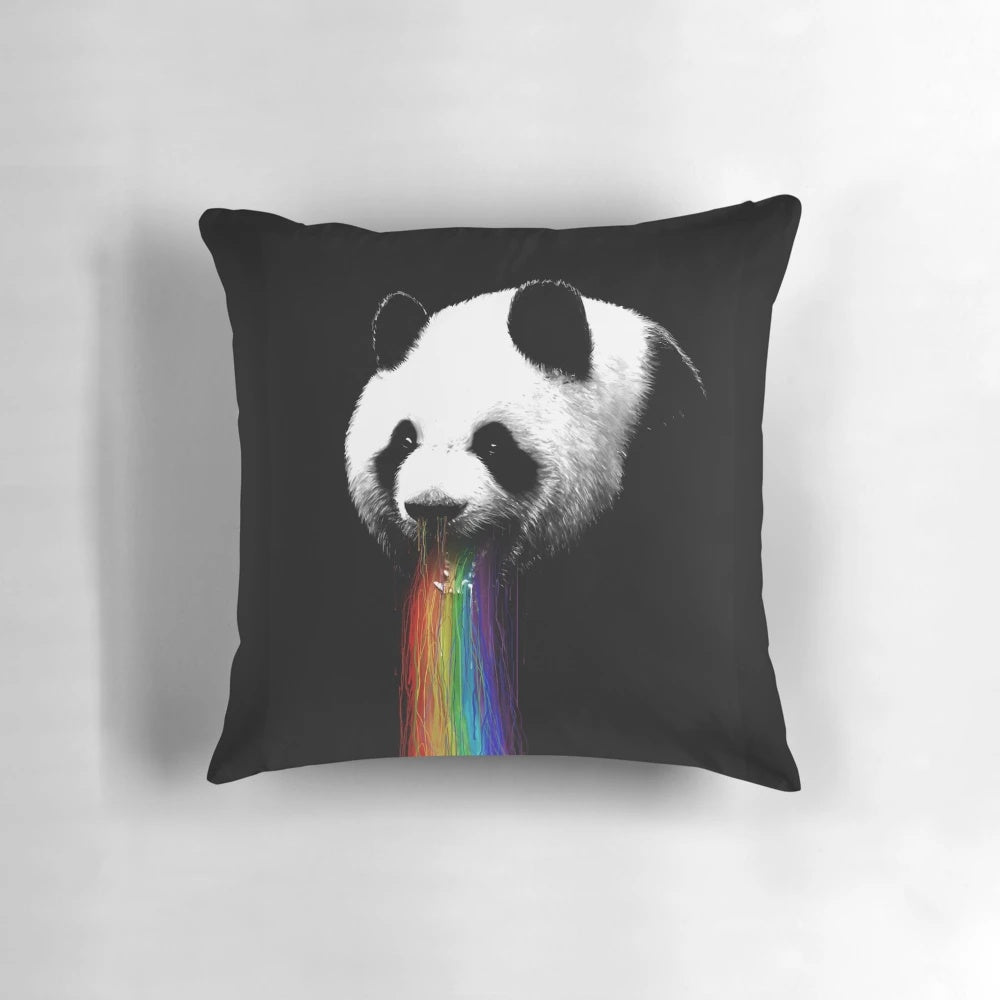 Soft, plush panda-themed throw pillow for home decor