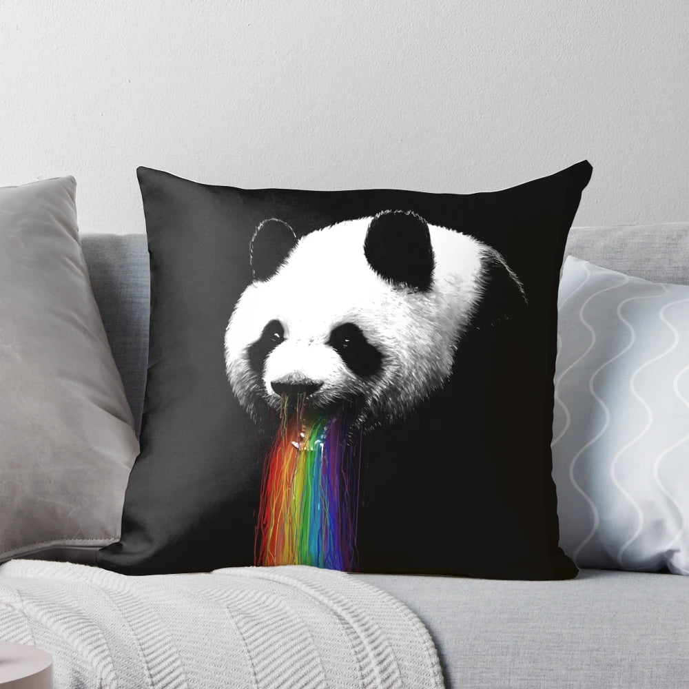 Soft, plush panda-themed throw pillow for home decor