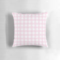 Soft pink and white pastel striped checkered plaid pattern pillow