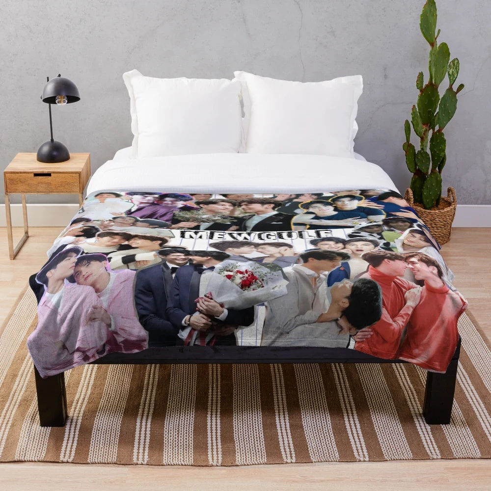 Soft and cozy plush blanket featuring anime-inspired MewGulf design