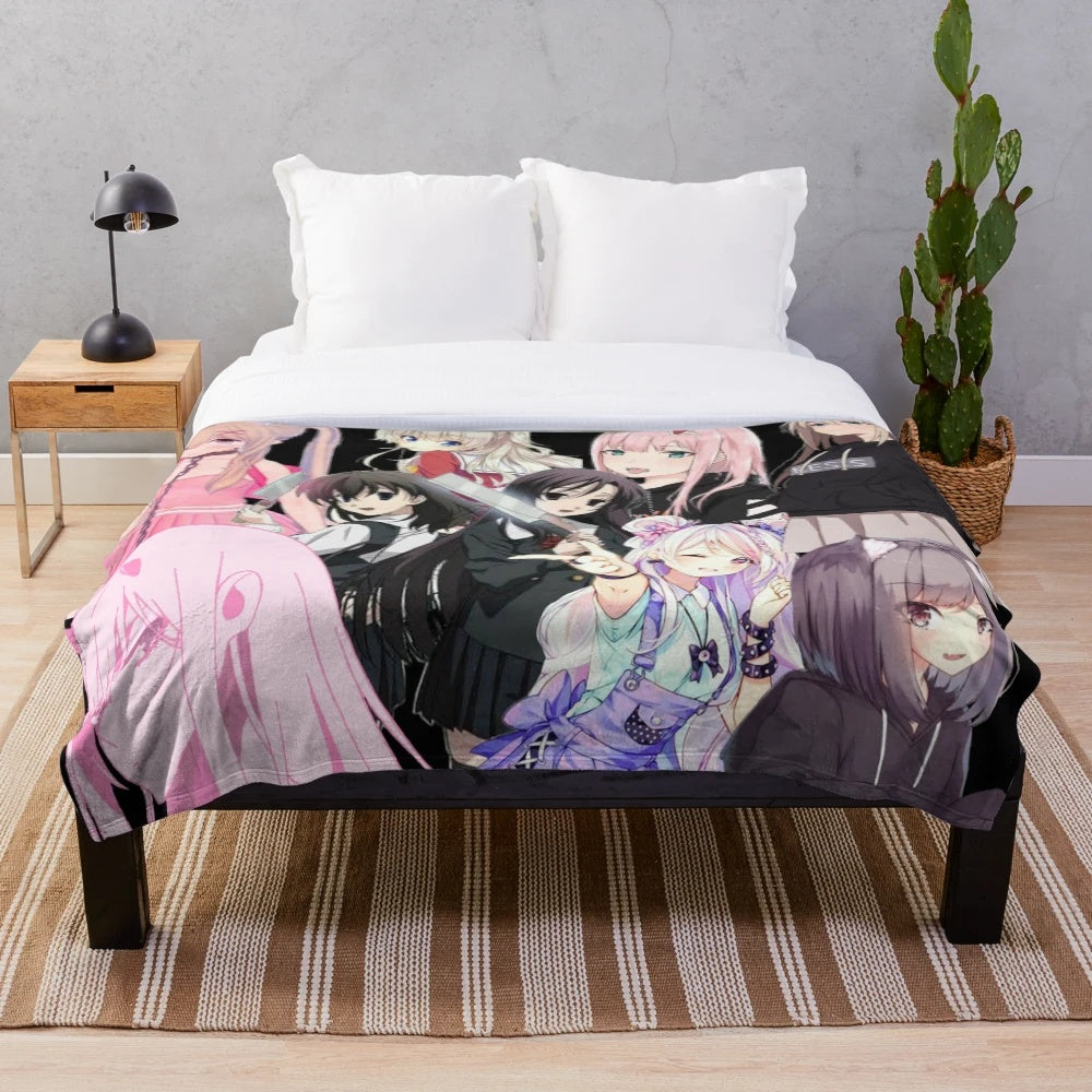 Soft and cozy plush anime-inspired blanket