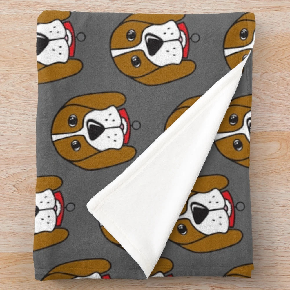 Cozy plush blanket featuring a beagle rescue design