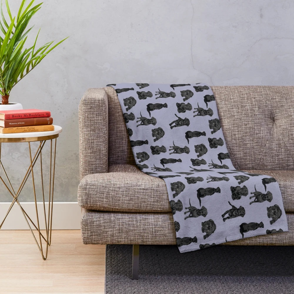 Soft and plush black labrador retriever throw blanket