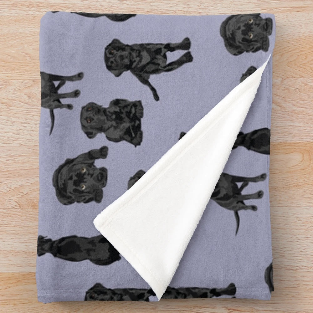 Soft and plush black labrador retriever throw blanket