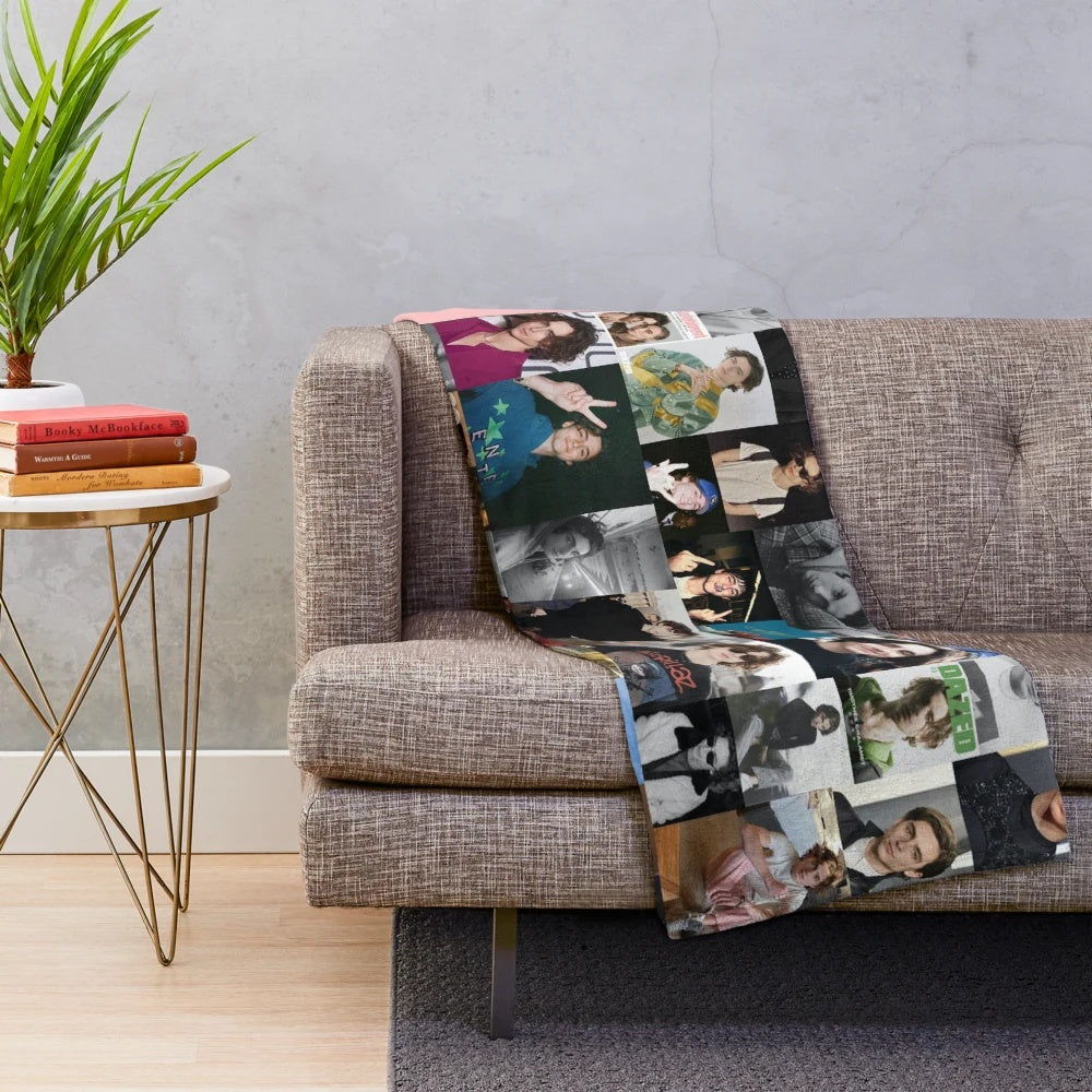 Plush blanket with image of Timothée Chalamet