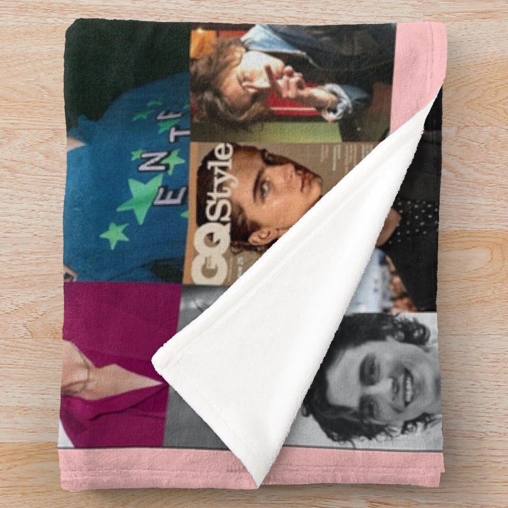 Plush blanket with image of Timothée Chalamet