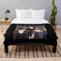 Elastica band plush blanket with retro 90s indie rock design