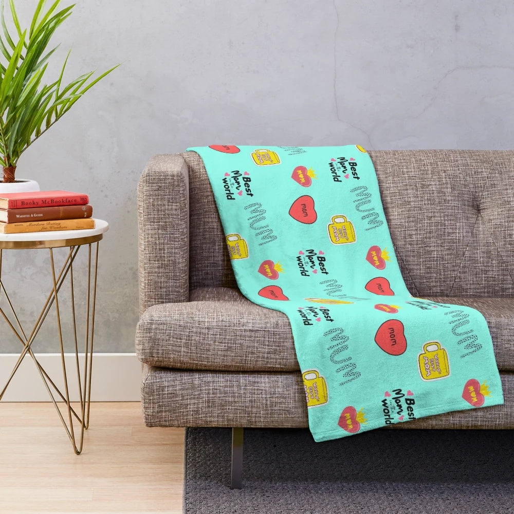 Soft, cozy plush blanket with black and white lettered design, perfect mothers day gift