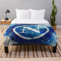 Plush blanket featuring the logo and colors of S.S.C. Napoli football club