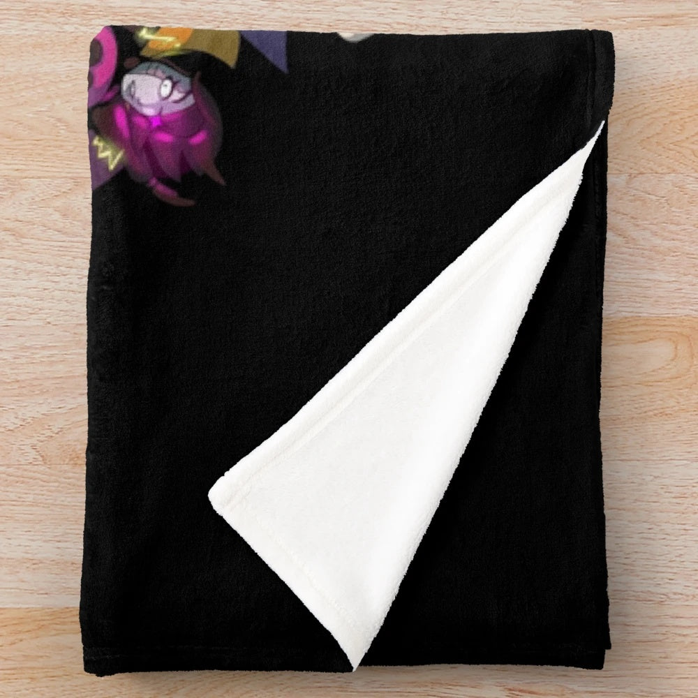 Plush blanket featuring the character Sans from the video game Undertale