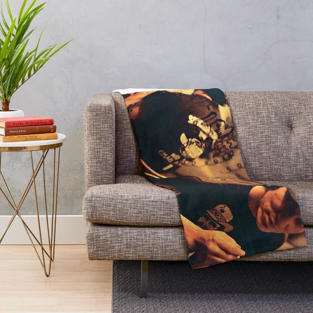 Soft plush blanket featuring alternative rock artist Elliott Smith's album artwork