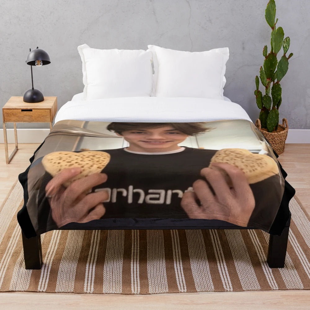 Soft, plush blanket featuring a design inspired by the Netflix series Enola Holmes