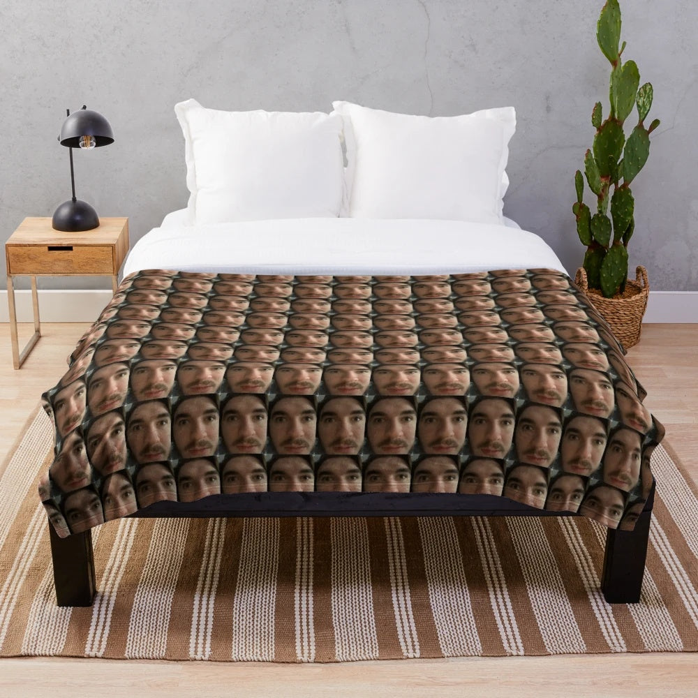 Cozy plush blanket featuring Jschlatt's popular online persona