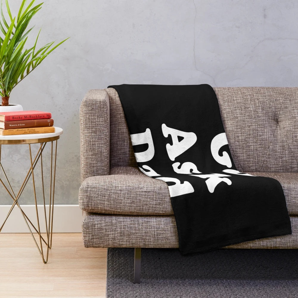 Plush blanket with "Go Ask Dad" funny quote