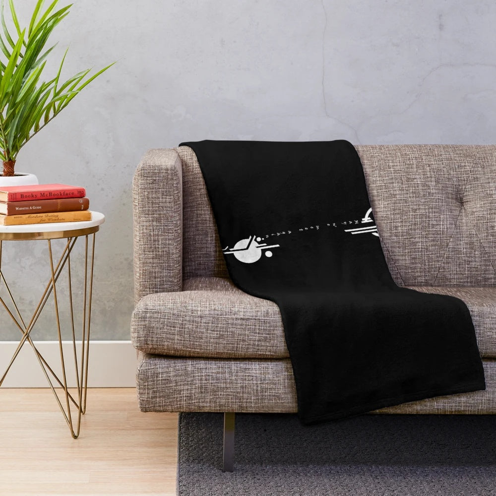 Soft and cozy white plush blanket featuring Lexa's tattoo design from the TV series The 100
