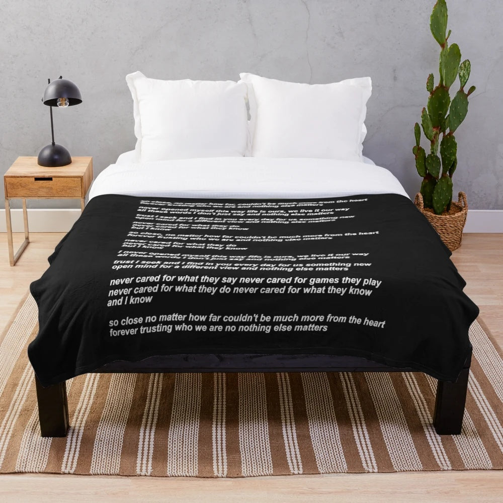 Metallica "Nothing Else Matters" Lyrics Plush Blanket