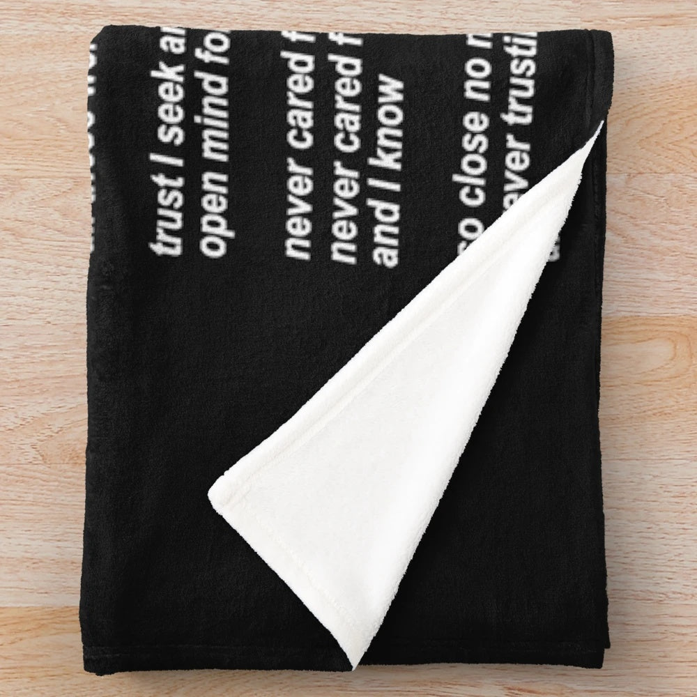Metallica "Nothing Else Matters" Lyrics Plush Blanket