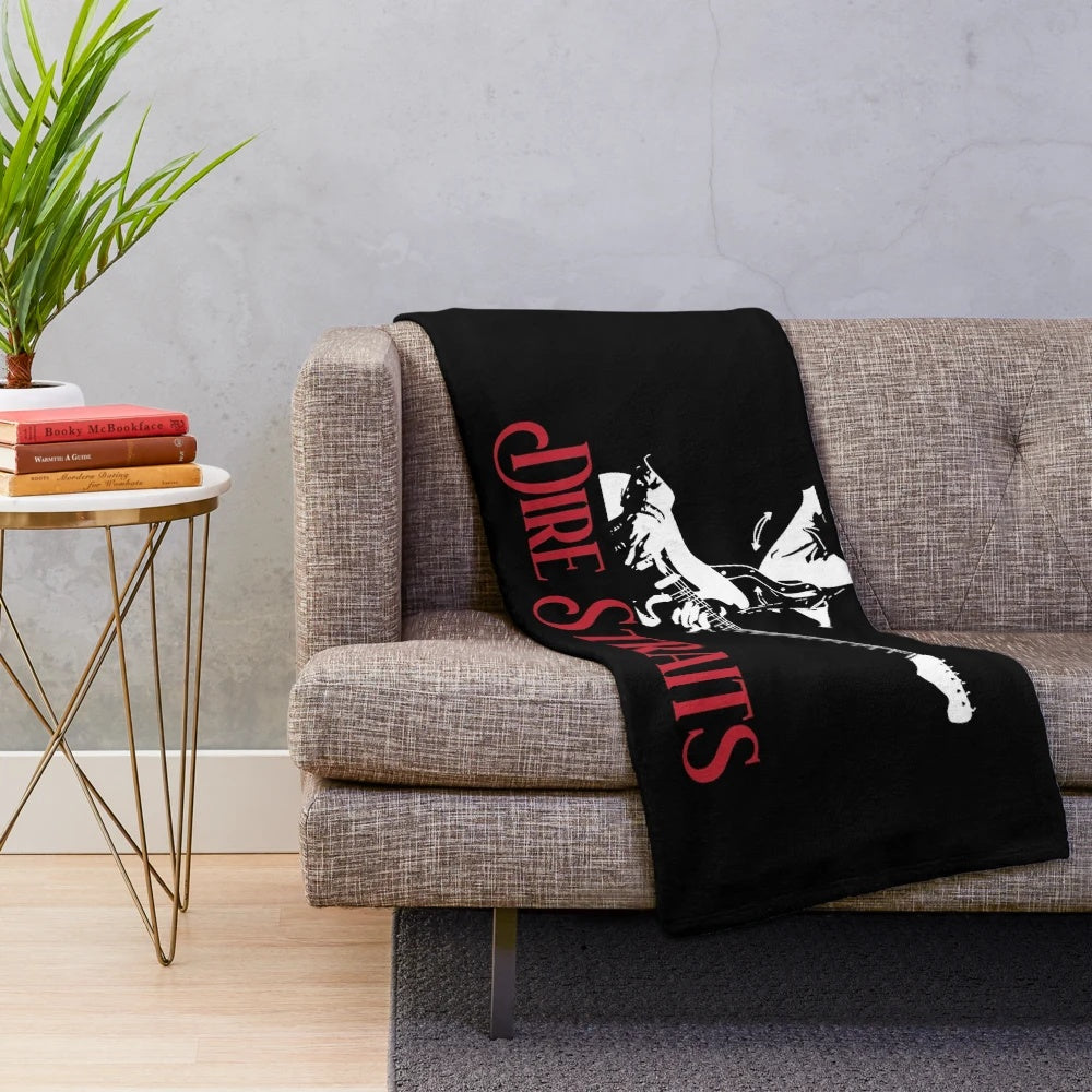 Soft and cozy plush blanket featuring the iconic rock band Dire Straits