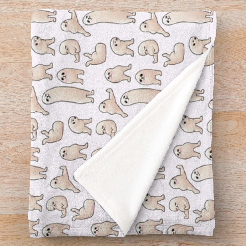 Soft plush blanket with cute eggdog design