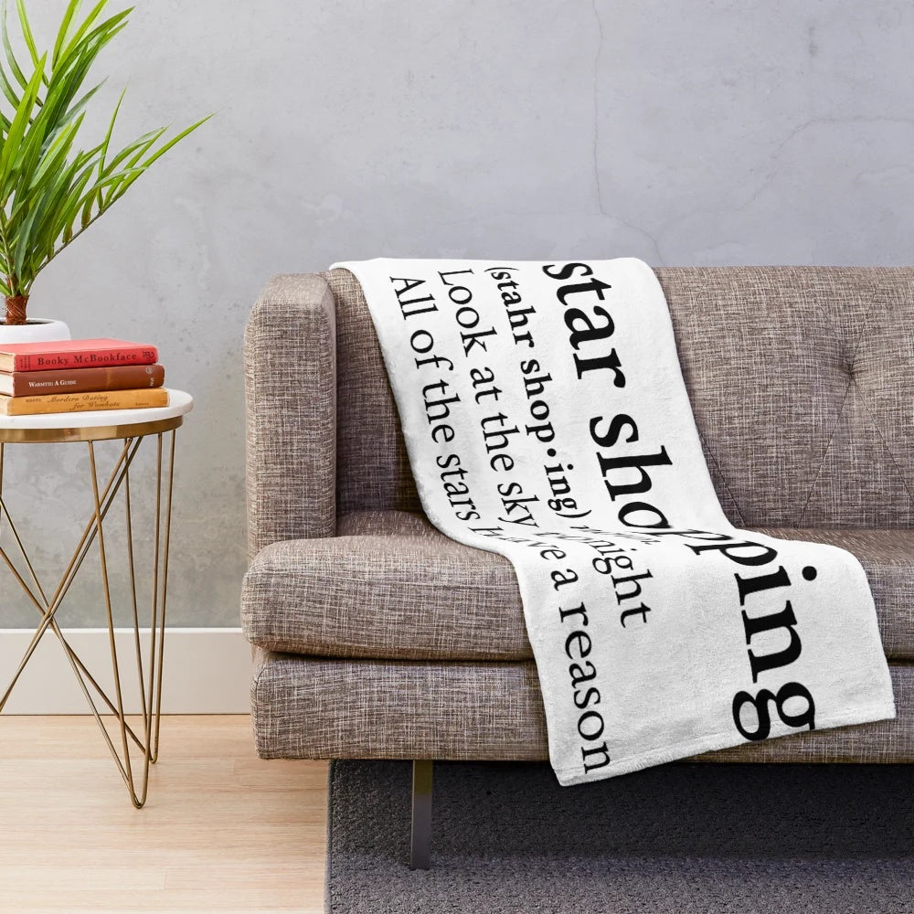 Soft, cozy plush blanket featuring the title and lyrics from Lil Peep's song "Star Shopping