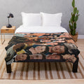 Miles Teller portrait photo collage design on a plush blanket