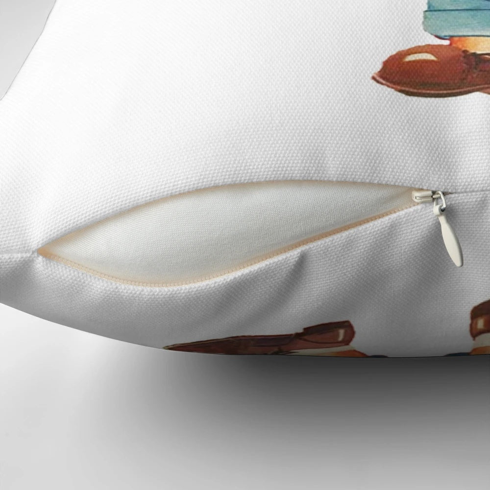 A soft, plush decorative pillow featuring an obese male child design.