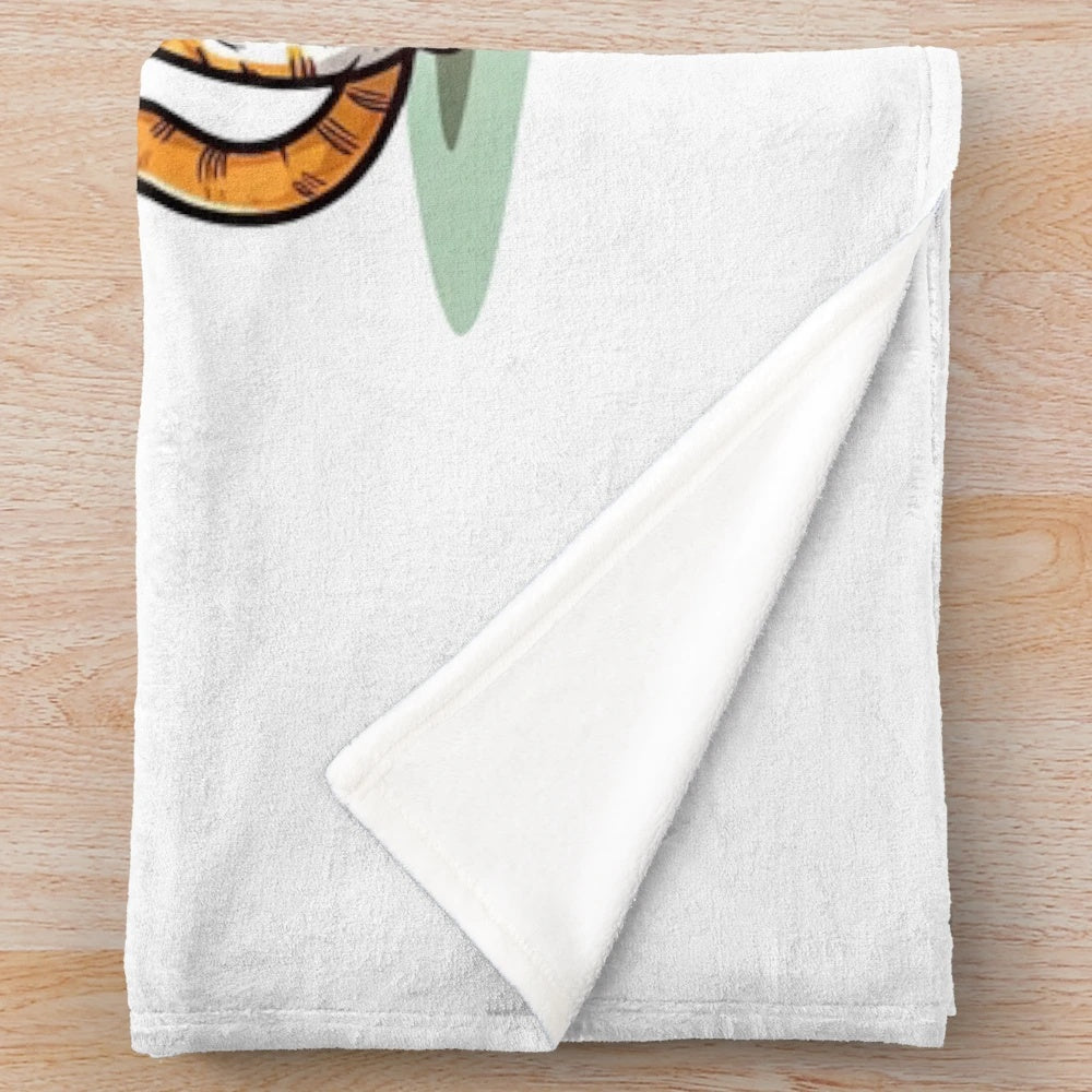 Plush pet themed blanket with cat and dog "peace" design