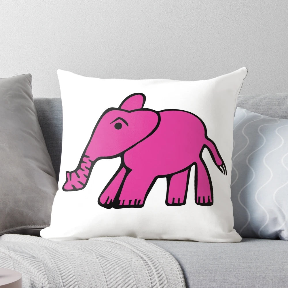 A soft, plush purple elephant pillow by Everything Eli, perfect for home decor, office, or as a gift.