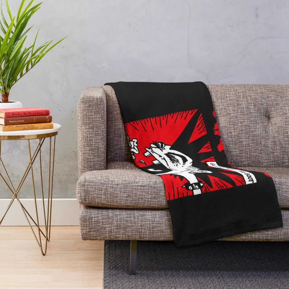 Rancid plush blanket featuring the Rancid logo and band name