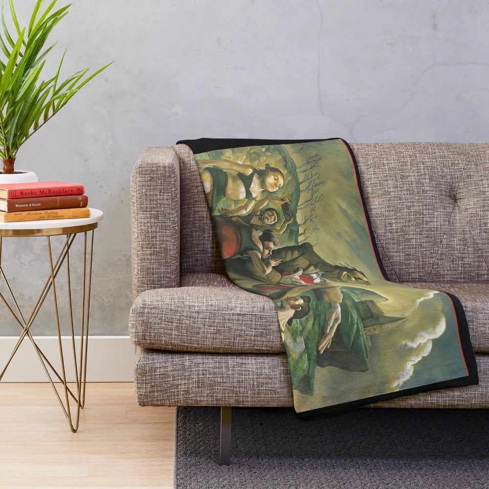 Plush rock music blanket with Throwing Copper design