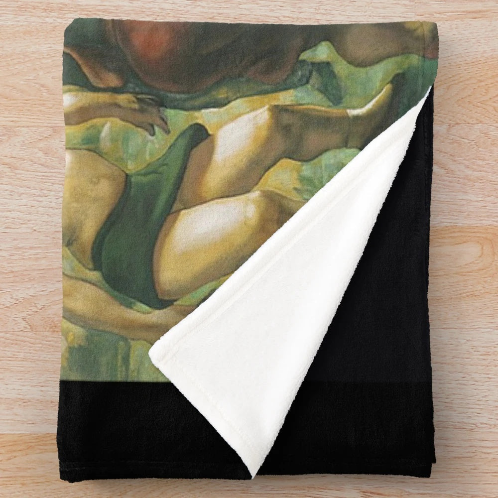 Plush rock music blanket with Throwing Copper design