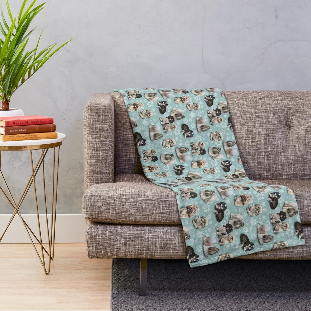 Soft plush shih tzu dog breed throw blanket for home decor