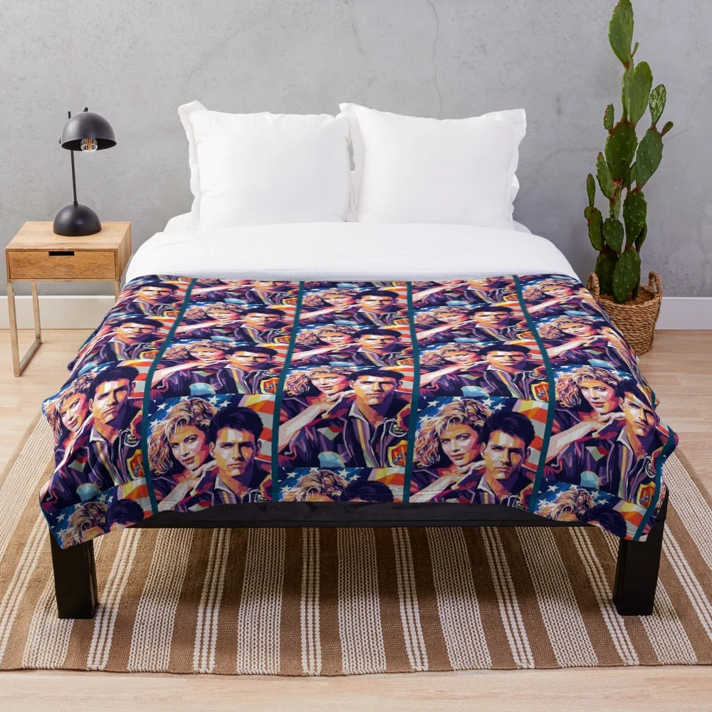 Soft and cozy plush blanket inspired by the Top Gun movie
