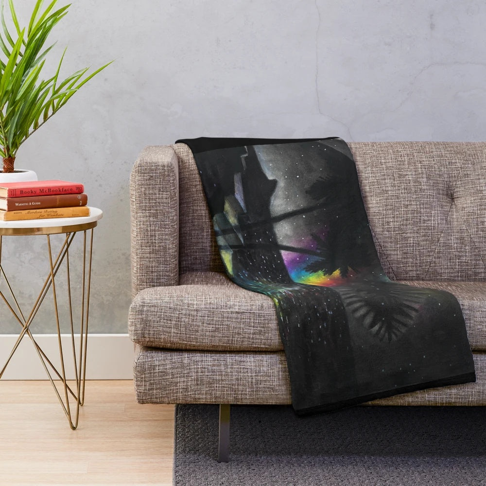 Cozy and soft plush blanket with tropical design